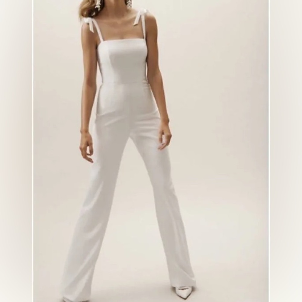 NEW Anthropologie BHLDN Theia Bridal Jumpsuit with Tie Straps